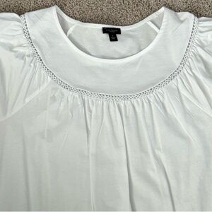 White Puff Sleeve Blouse with Peter Pan Collar